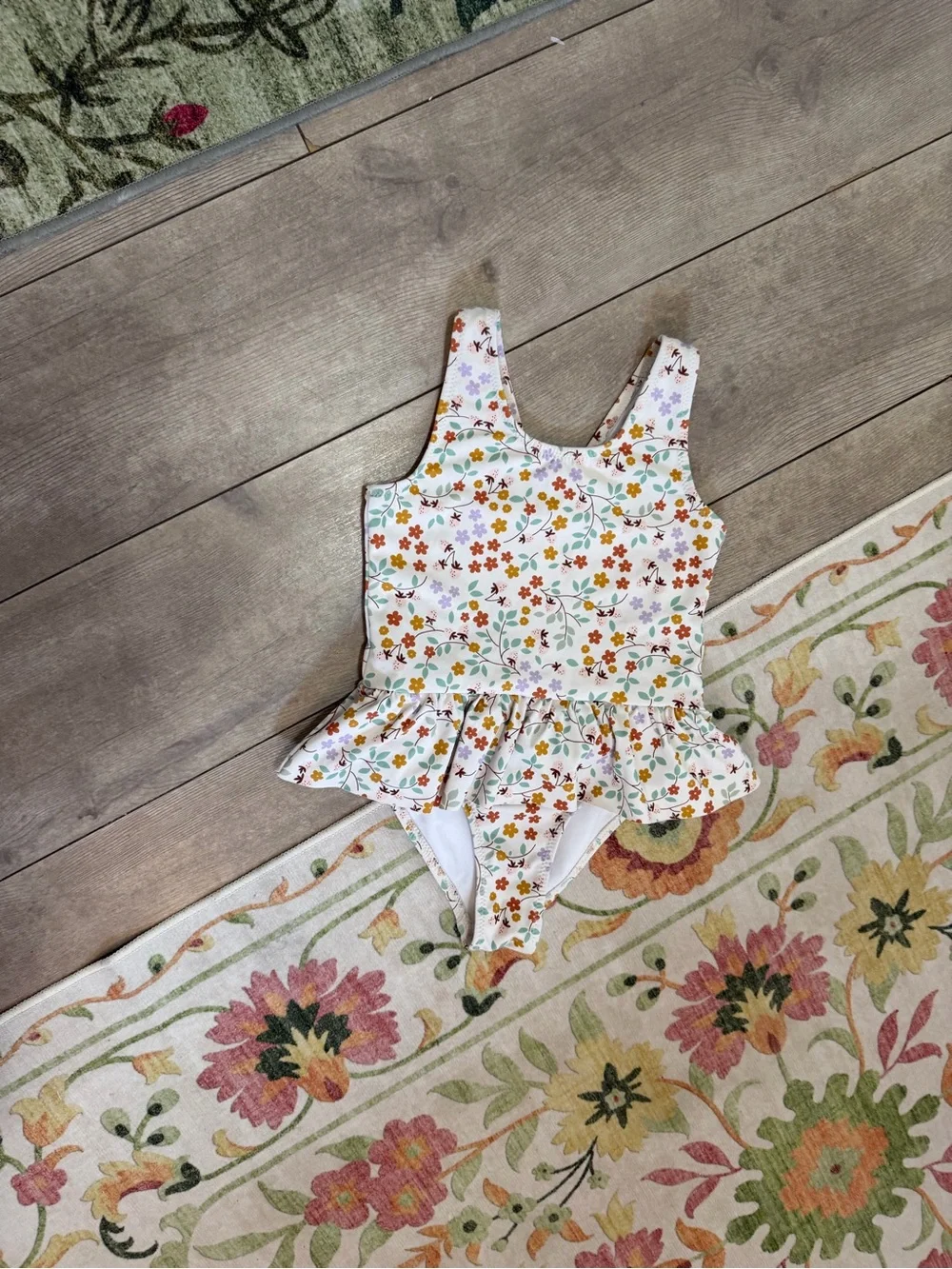 Modern Moments by Gerber Toddler Girl Swimsuit 4T Boho Floral Ruffle One-Piece